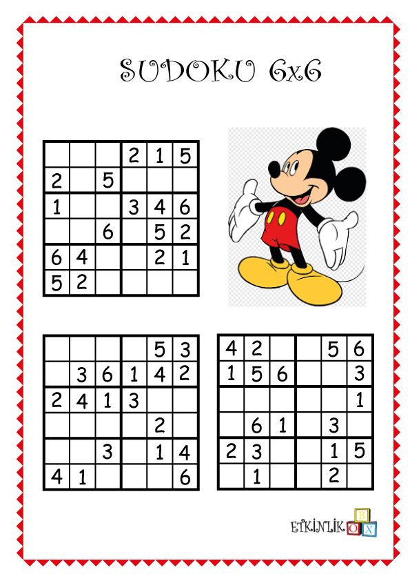 6x6 Mickey Sudoku -2-