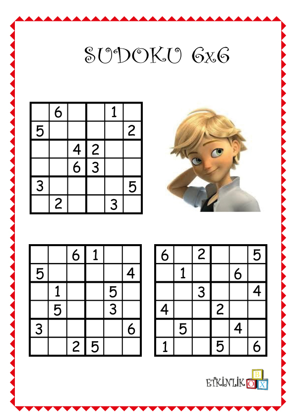 6x6 Kara Kedi Sudoku -4-