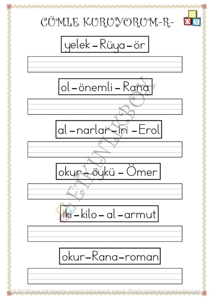 Cümle Kuruyorum -R-f