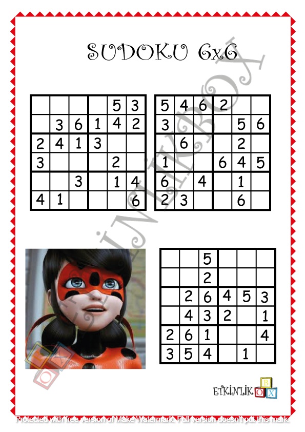 6×6 Uğur Böceği Sudoku -10-