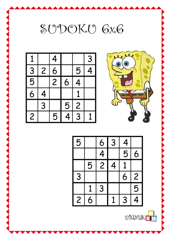 6x6 Sünger Bob Sudoku -1-