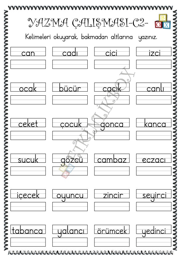 Yazma Çalışması C2