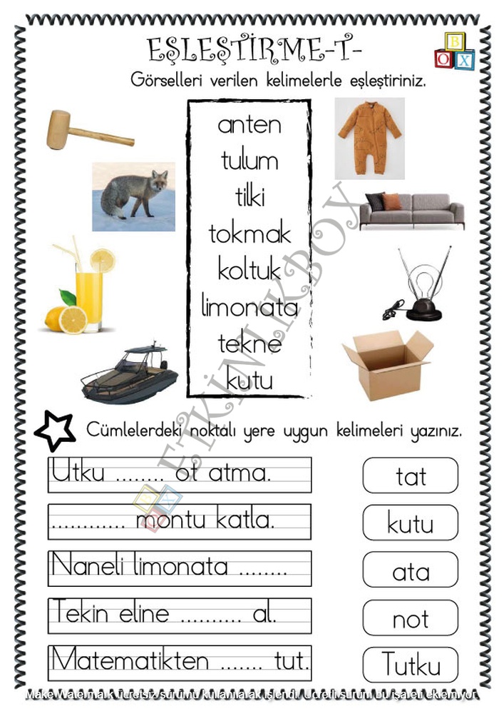 Eşleştirme -T-f