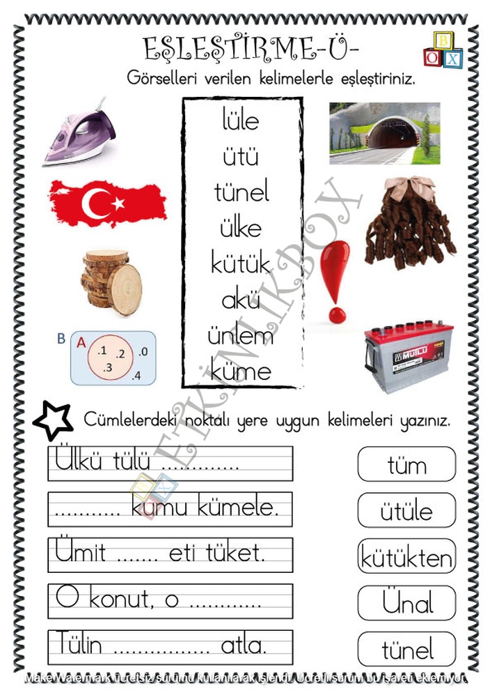 Eşleştirme -Ü-f