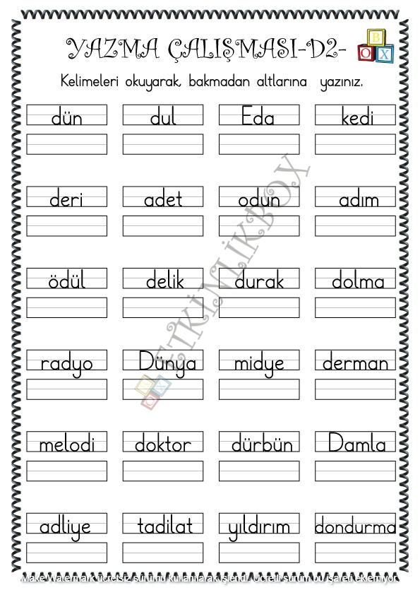 Yazma Çalışması D2