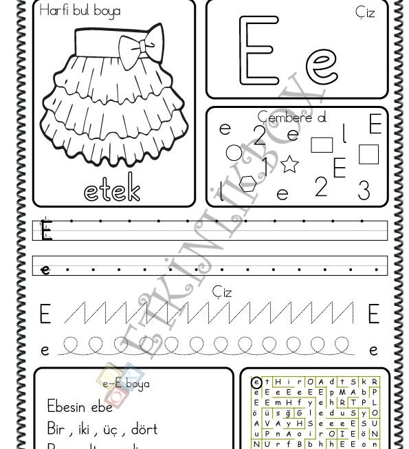 E Harf Çalışmasıf