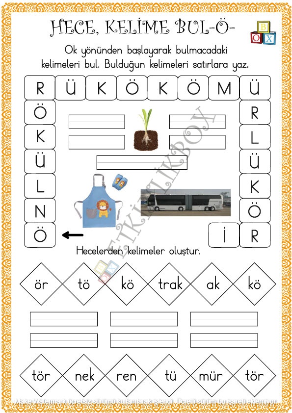 Hece-Kelime Bul Ö