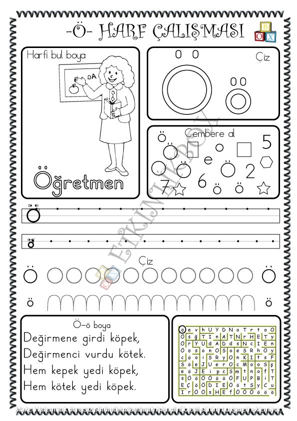 Ö Harf Çalışması