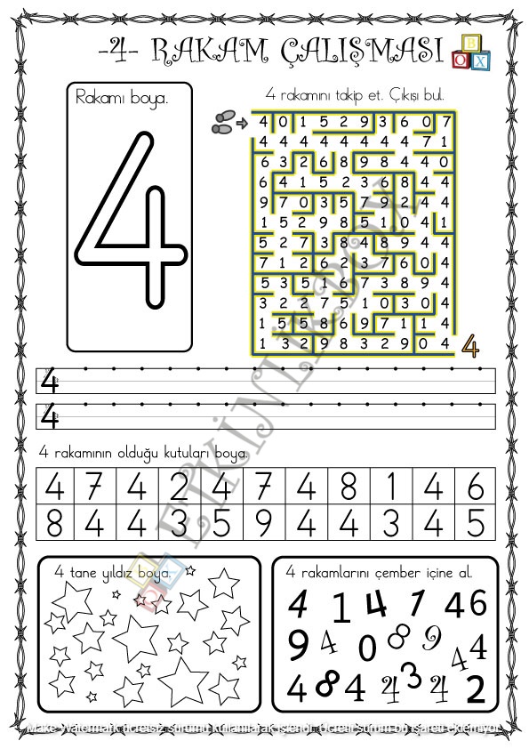 4 Rakam Çalışması