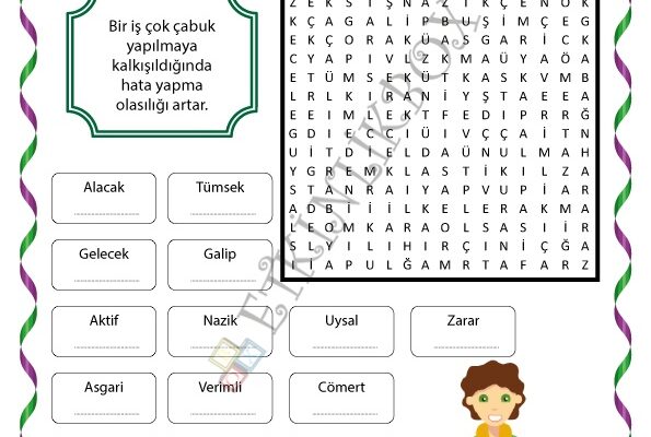 Zıt Anlamlı Kelime Avı-9-