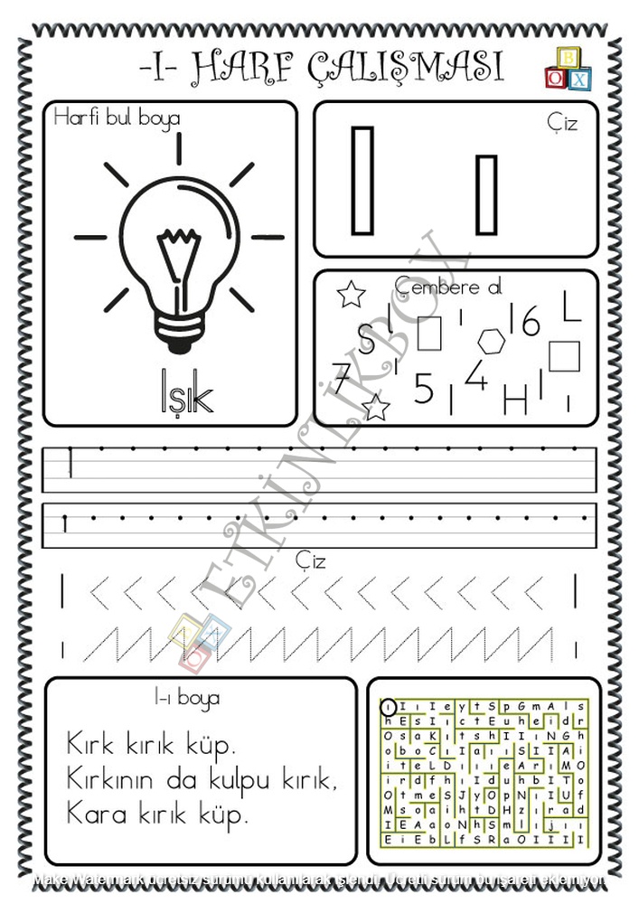 I Harf Çalışmasıf