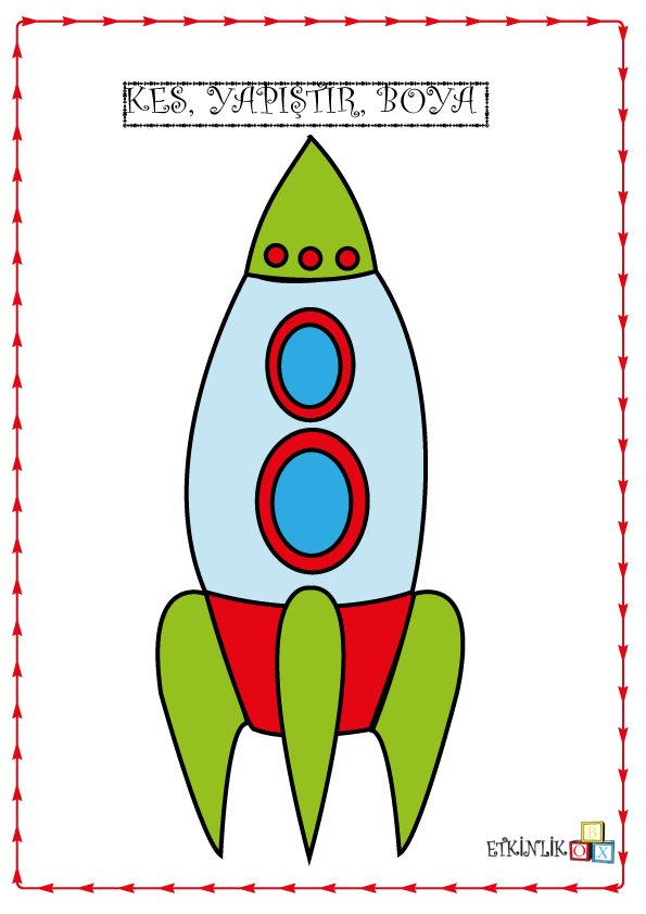Roket-2- Kes Yapıştır Boya Örnek