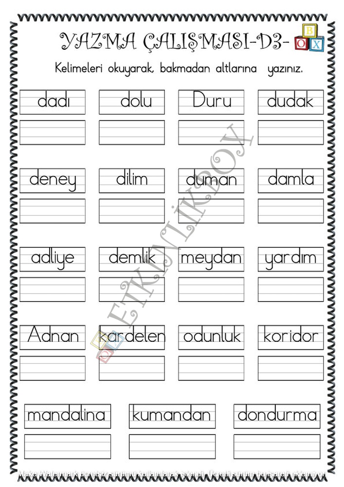 Yazma Çalışması D3f