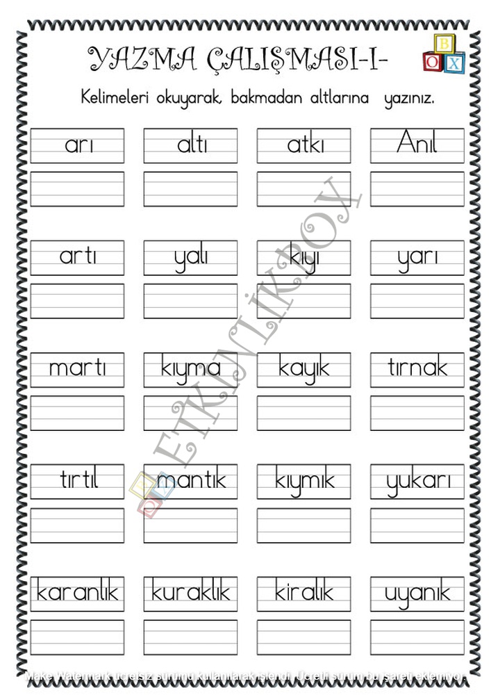 Yazma Çalışması If