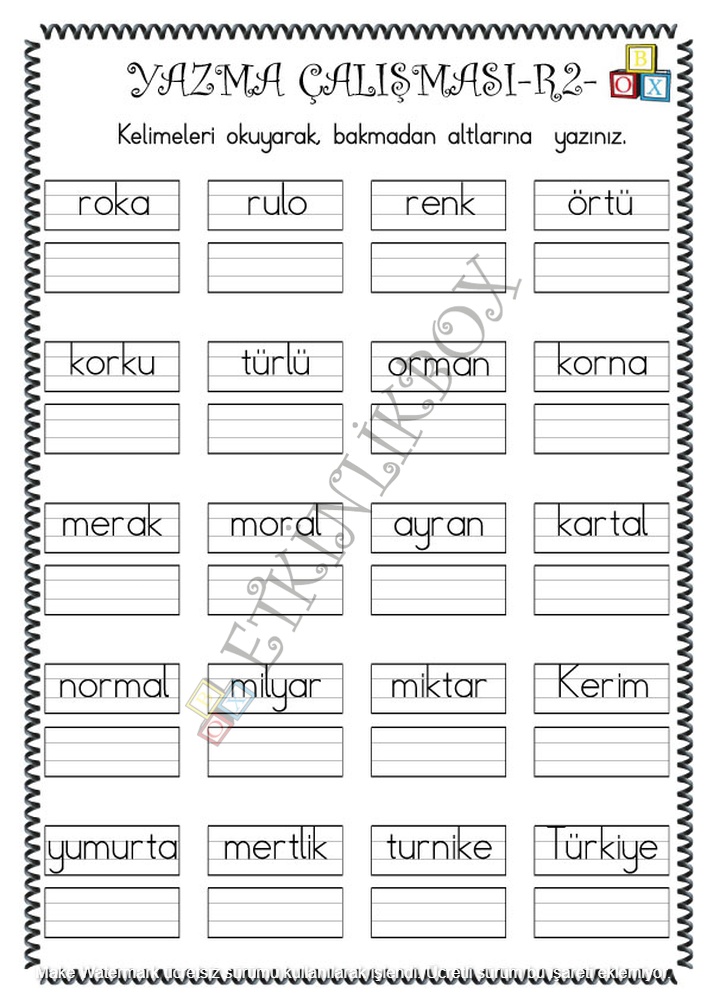 Yazma Çalışması R2f